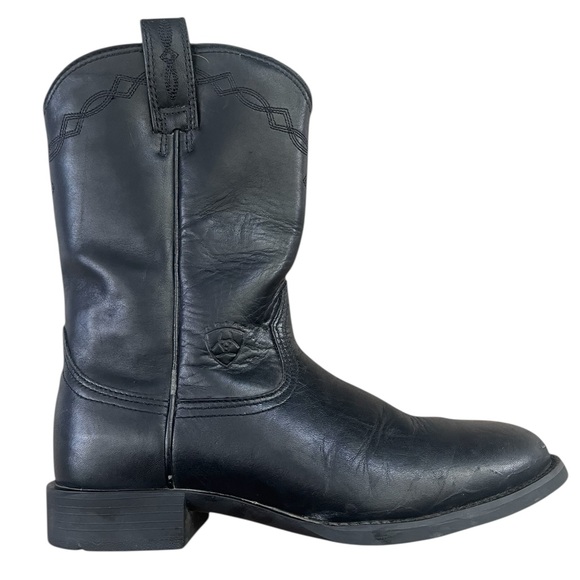 Ariat Women’s Heritage Roper Western Black Leather Boho Boots 7.5 - Picture 1 of 14